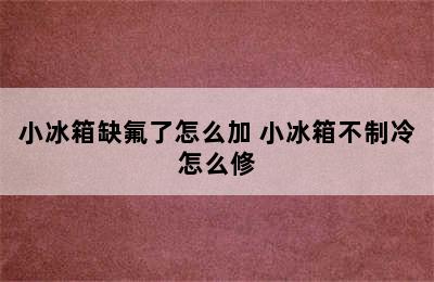 小冰箱缺氟了怎么加 小冰箱不制冷怎么修